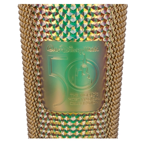 Disney Parks Walt Disney World 50th Anniversary Gold Starbucks Spike Tumbler - Picture 3 of 5